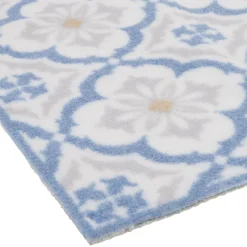 Tapis de cuisine imprimé carreau de ciment bleu et blanc 120x50cm < Gifi Discount