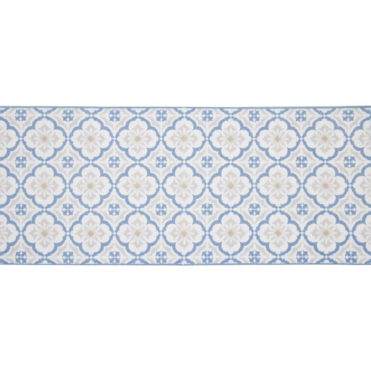Tapis de cuisine imprimé carreau de ciment bleu et blanc 120x50cm < Gifi Discount