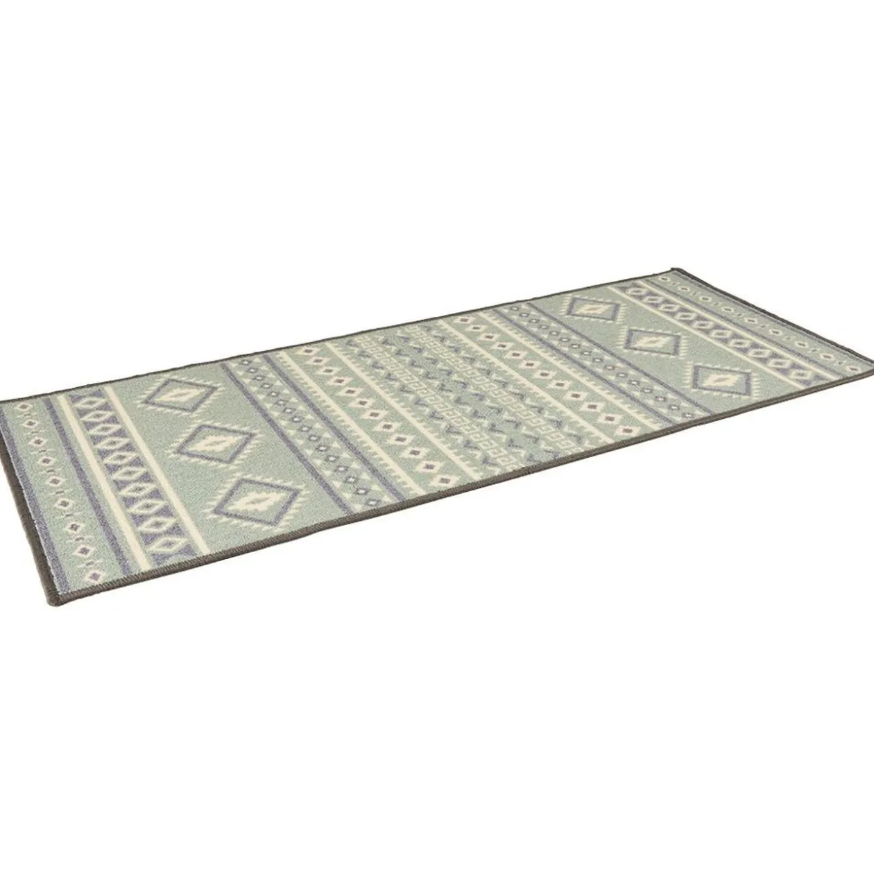 Tapis de cuisine latex imprimé vert 120x50 cm