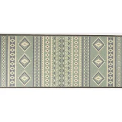 Tapis de cuisine latex imprimé vert 120x50 cm