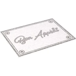 Tapis de cuisine vinyle imprimé Bon appétit gris et blanc 70x49cm < Gifi Outlet