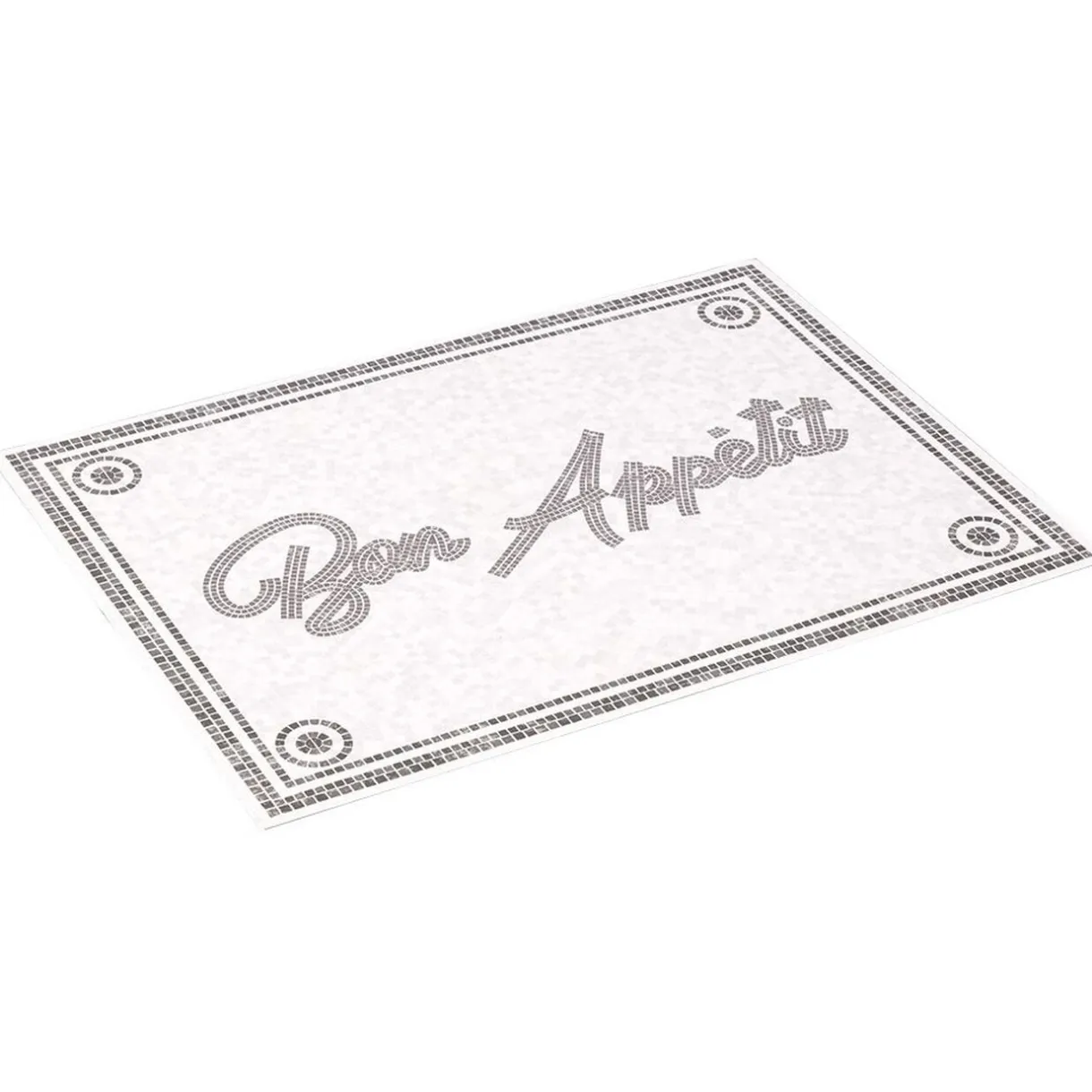 Tapis de cuisine vinyle imprimé Bon appétit gris et blanc 70x49cm < Gifi Outlet