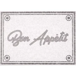 Tapis de cuisine vinyle imprimé Bon appétit gris et blanc 70x49cm < Gifi Outlet