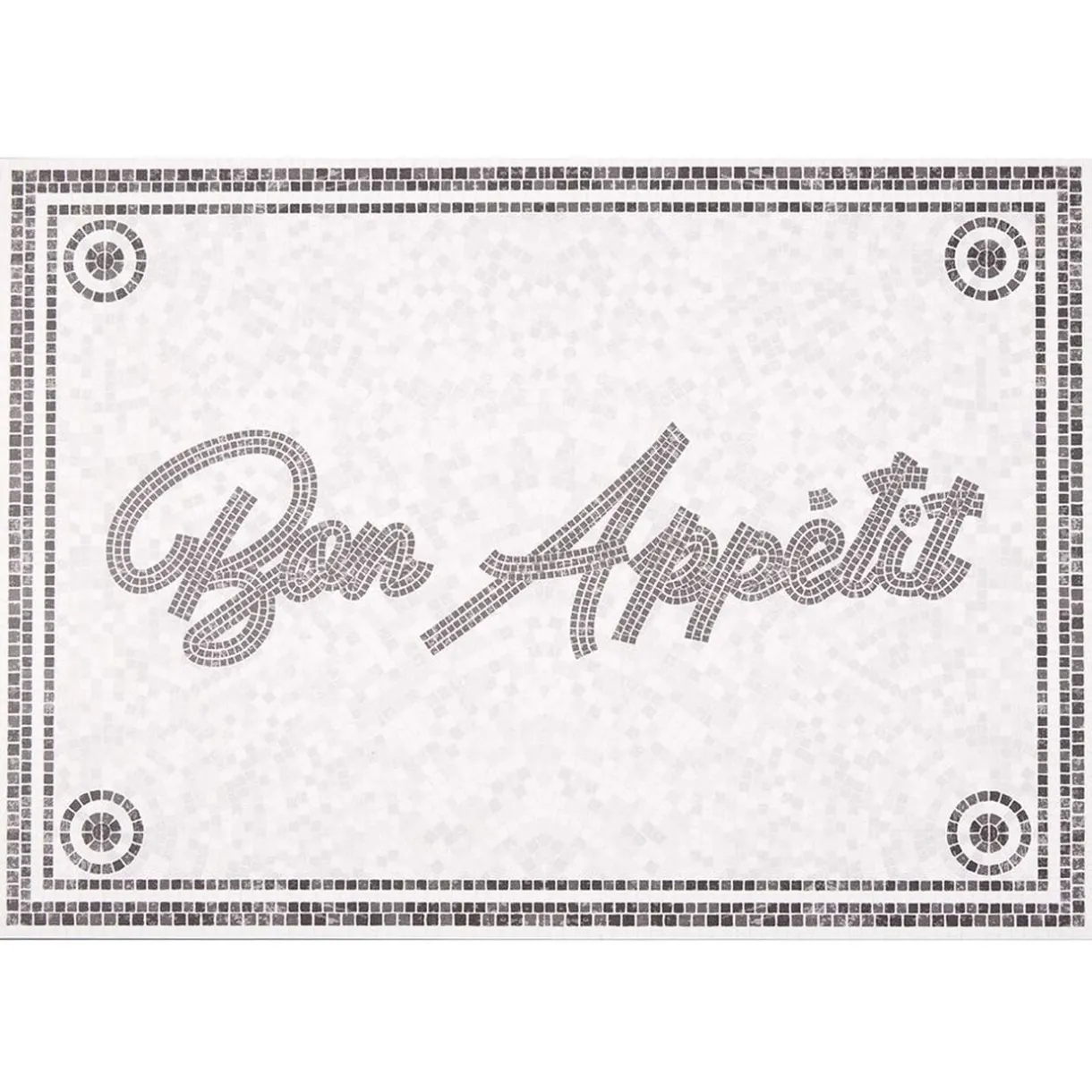 Tapis de cuisine vinyle imprimé Bon appétit gris et blanc 70x49cm < Gifi Outlet