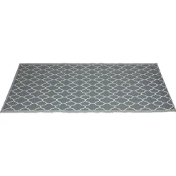 Tapis de jardin India motif chevron gris et blanc