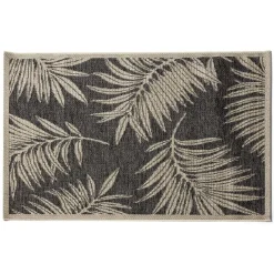 Tapis de jardin Louxor motif feuilles de palmier noir gris 120x180cm < Gifi Clearance