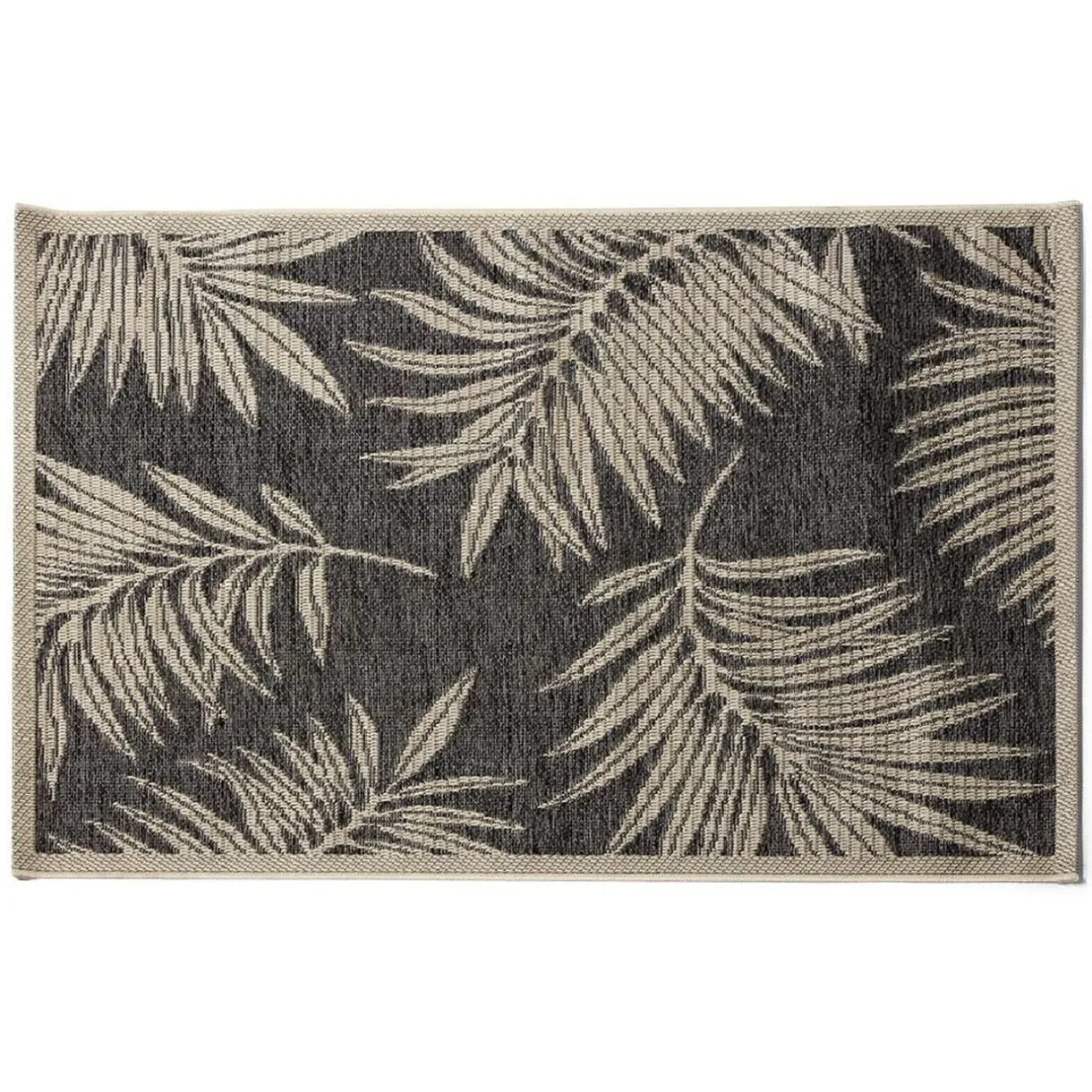 Tapis de jardin Louxor motif feuilles de palmier noir gris 120x180cm < Gifi Clearance