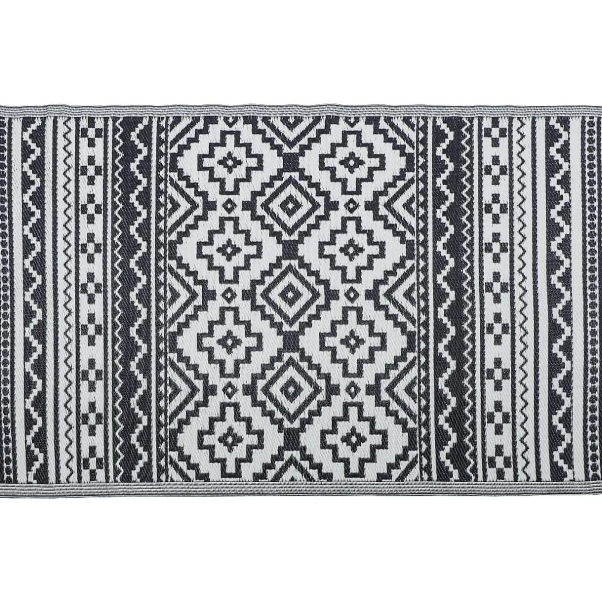 Tapis de jardin rectangulaire India design ethnique gris 120x180cm < Gifi Discount