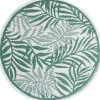 Tapis de jardin rond India feuillage exotique vert et blanc Ø100cm < Gifi Hot