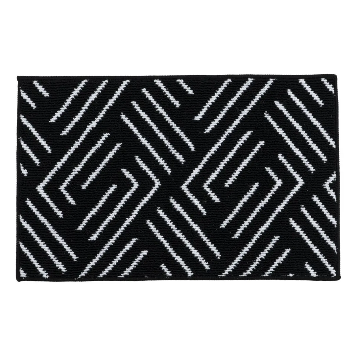 Tapis d'entrée bouclette noir et blanc 50x80cm < Gifi New