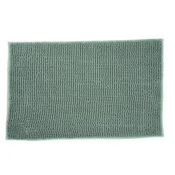 Tapis de salle de bain chenille vert 80x50 cm