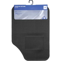 Tapis de voiture x4 plastique noir < Gifi Best
