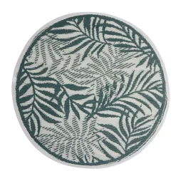 Tapis d'extérieur India rond motif feuillage vert Ø180 cm < Gifi Hot