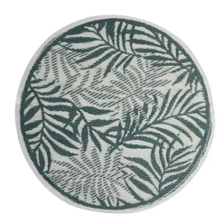 Tapis d'extérieur India rond motif feuillage vert Ø100 cm < Gifi Clearance