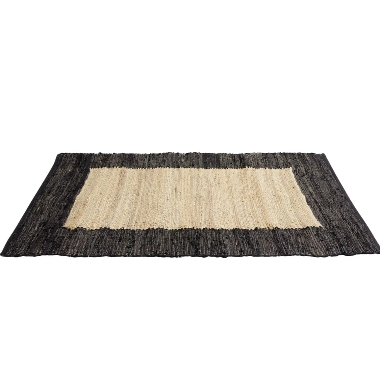 Tapis effet jute bord coton beige 100x150cm < Gifi New