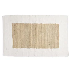 Tapis effet jute bord coton beige 100x150cm < Gifi New