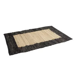 Tapis effet jute bord coton beige 100x150cm < Gifi New