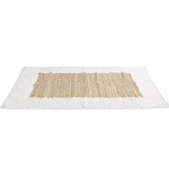 Tapis effet jute bord coton beige 100x150cm < Gifi New