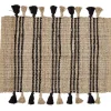 Tapis en jute avec pompon noir L60X90 cm