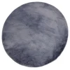 Tapis fausse fourrure gris Ø80cm
