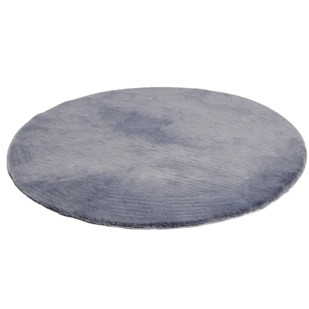 Tapis fausse fourrure gris Ø80cm