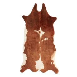 Tapis imitation peau de bête blanc et marron 50x70cm - 2 modèles < Gifi Best