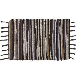 Tapis intérieur à franges rectangulaire rayures polycoton 50x70cm (3 modèles) < Gifi Hot