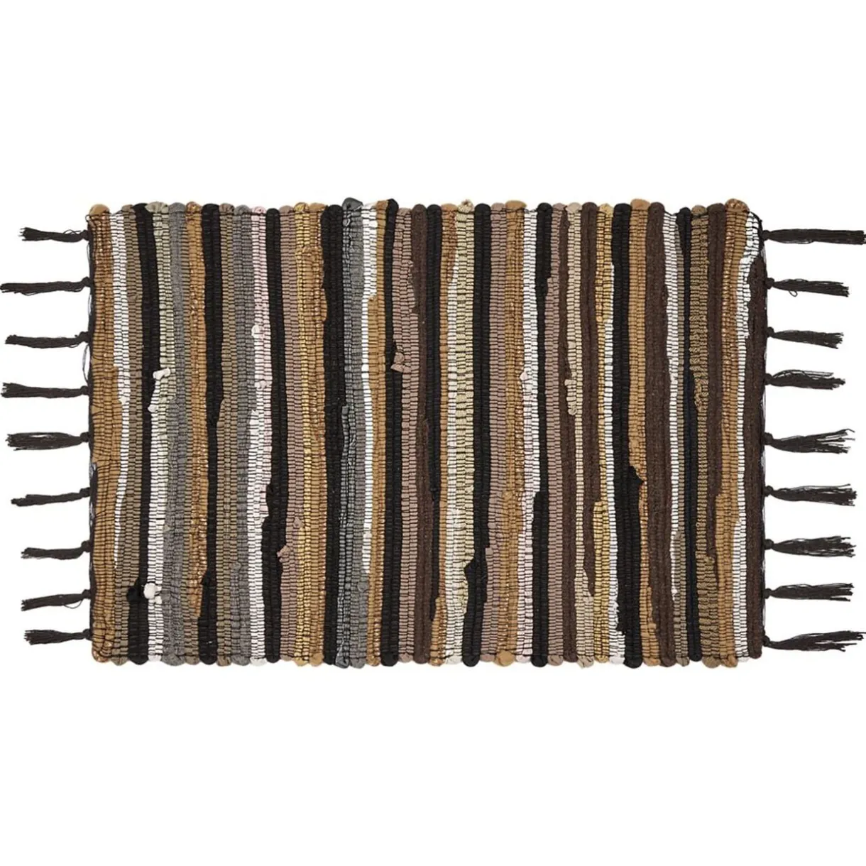 Tapis intérieur à franges rectangulaire rayures polycoton 50x70cm (3 modèles) < Gifi Hot
