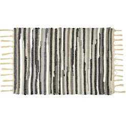 Tapis intérieur à franges rectangulaire rayures polycoton 50x70cm (3 modèles) < Gifi Hot