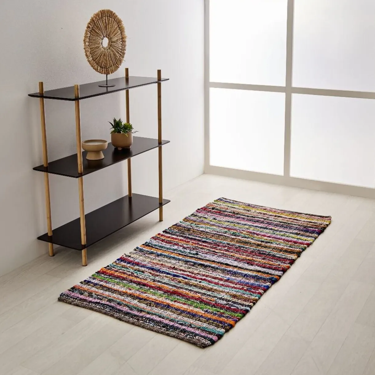 Tapis jacquard 140x70cm coton multicolore < Gifi Hot