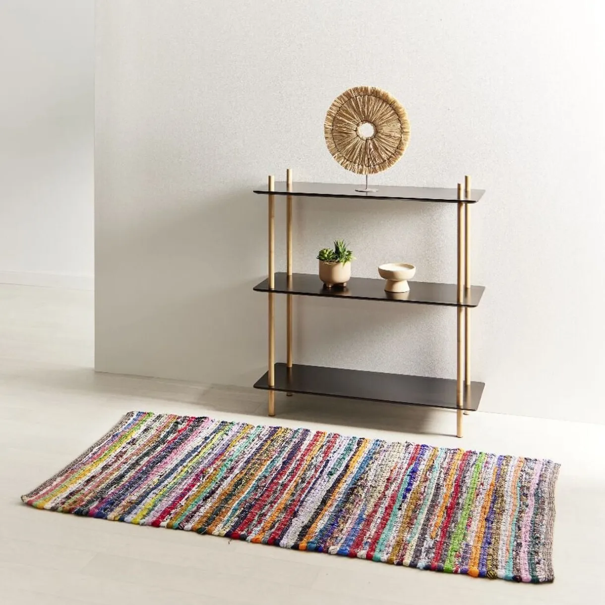 Tapis jacquard 140x70cm coton multicolore < Gifi Hot