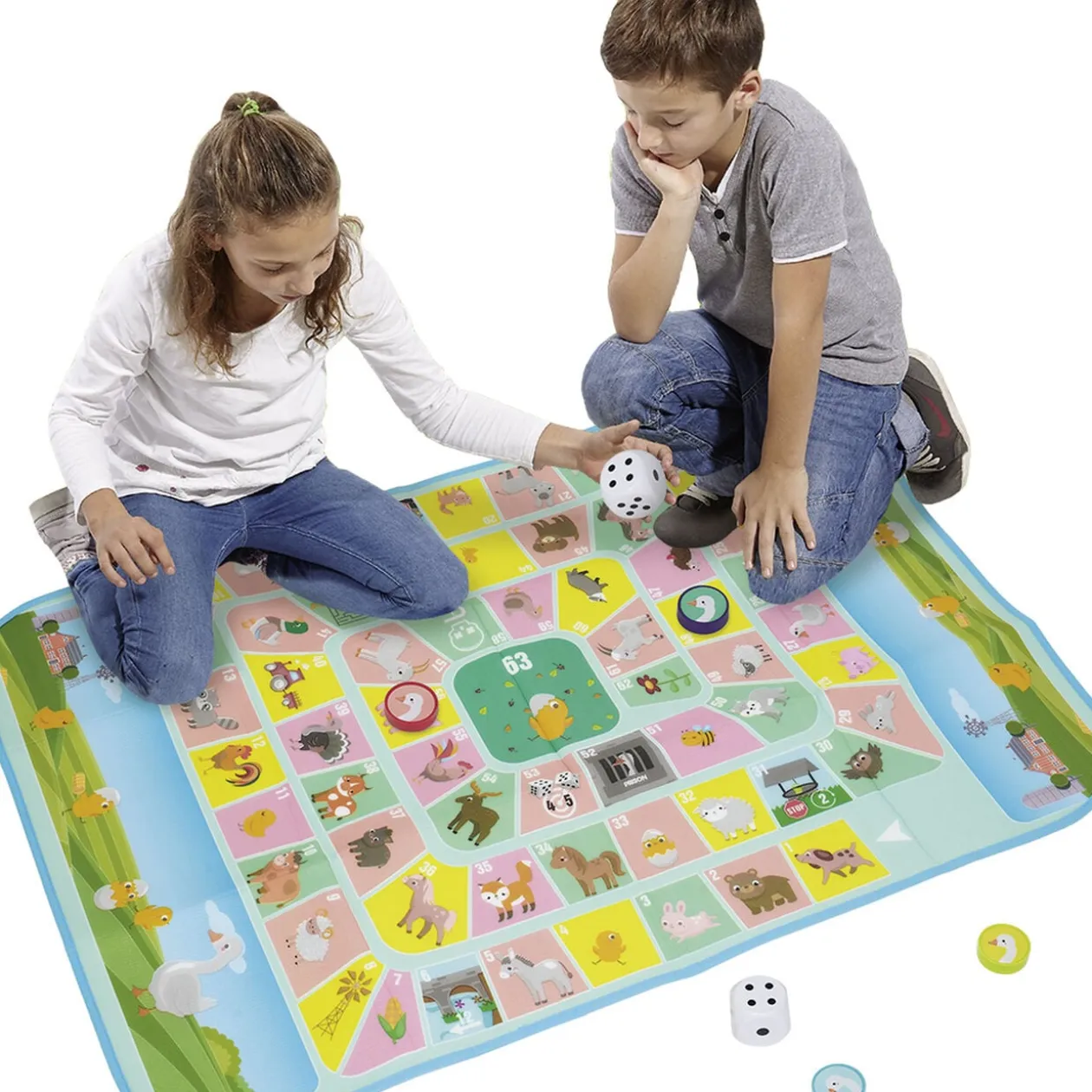 Tapis jeu de l'oie XL avec pions et dés 130x93cm