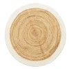 Tapis jute et coton Ø120cm blanc