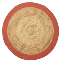 Tapis jute et coton Ø120cm terracotta < Gifi Hot