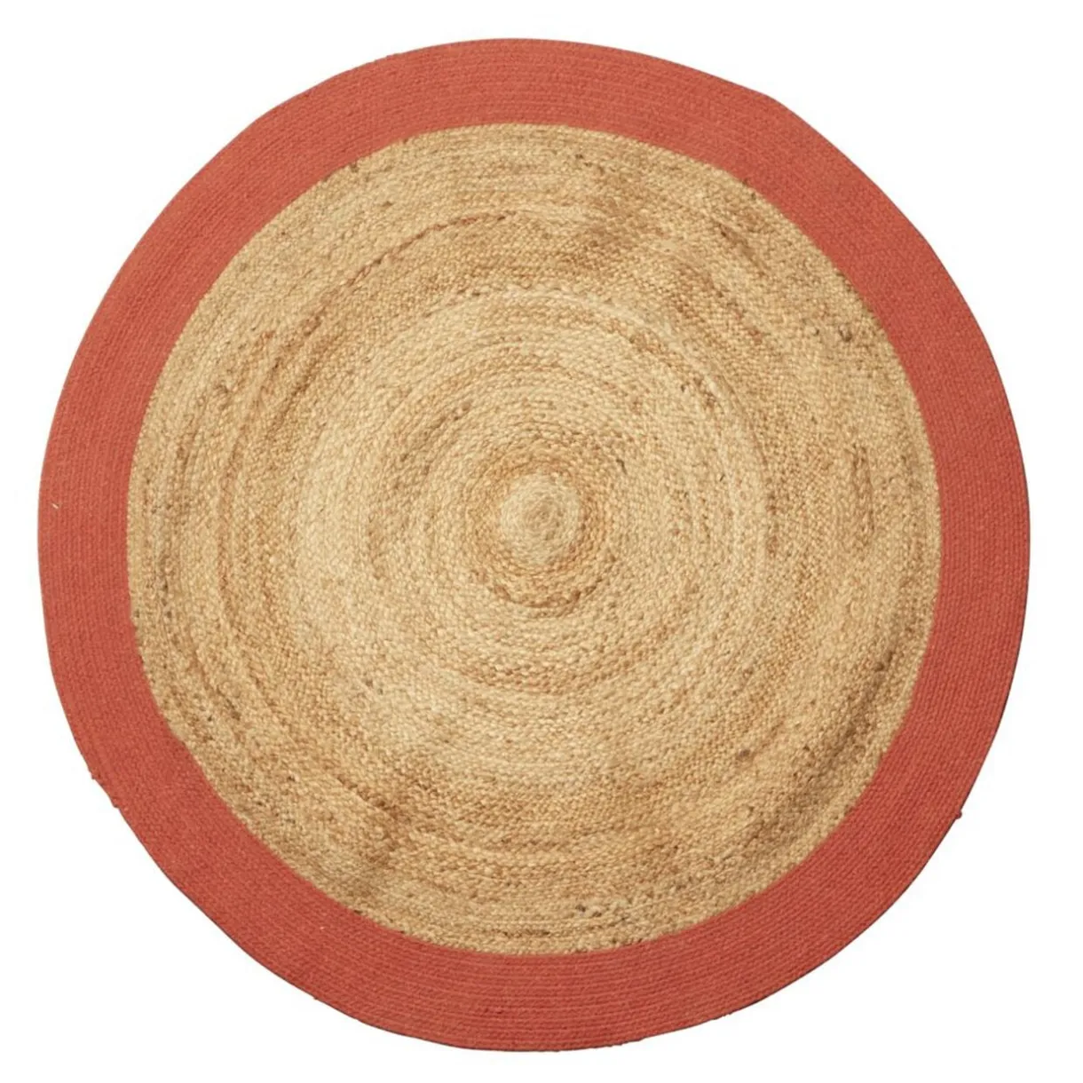 Tapis jute et coton Ø120cm terracotta < Gifi Hot