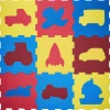 Tapis puzzle mousse 9 dalles 30,5x30,5cm avec formes détachables