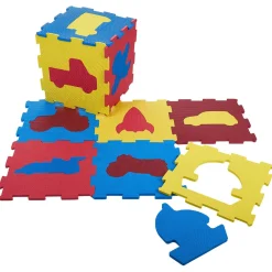 Tapis puzzle mousse 9 dalles 30,5x30,5cm avec formes détachables