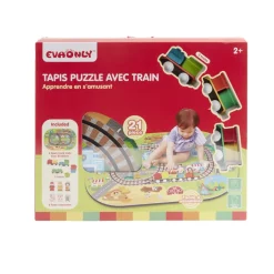 Tapis puzzle pour enfant avec ses trains 21 pièces < Gifi Discount