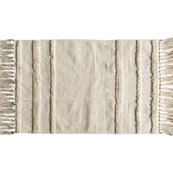Tapis rectangulaire beige tufté 50x80cm