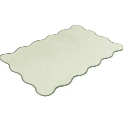 Tapis rectangulaire contour vague Wavy polyester vert 80x120cm < Gifi Online