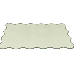 Tapis rectangulaire contour vague Wavy polyester vert 80x120cm < Gifi Online