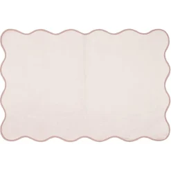 Tapis rectangulaire contour vague Wavy polyester rose 80x120cm