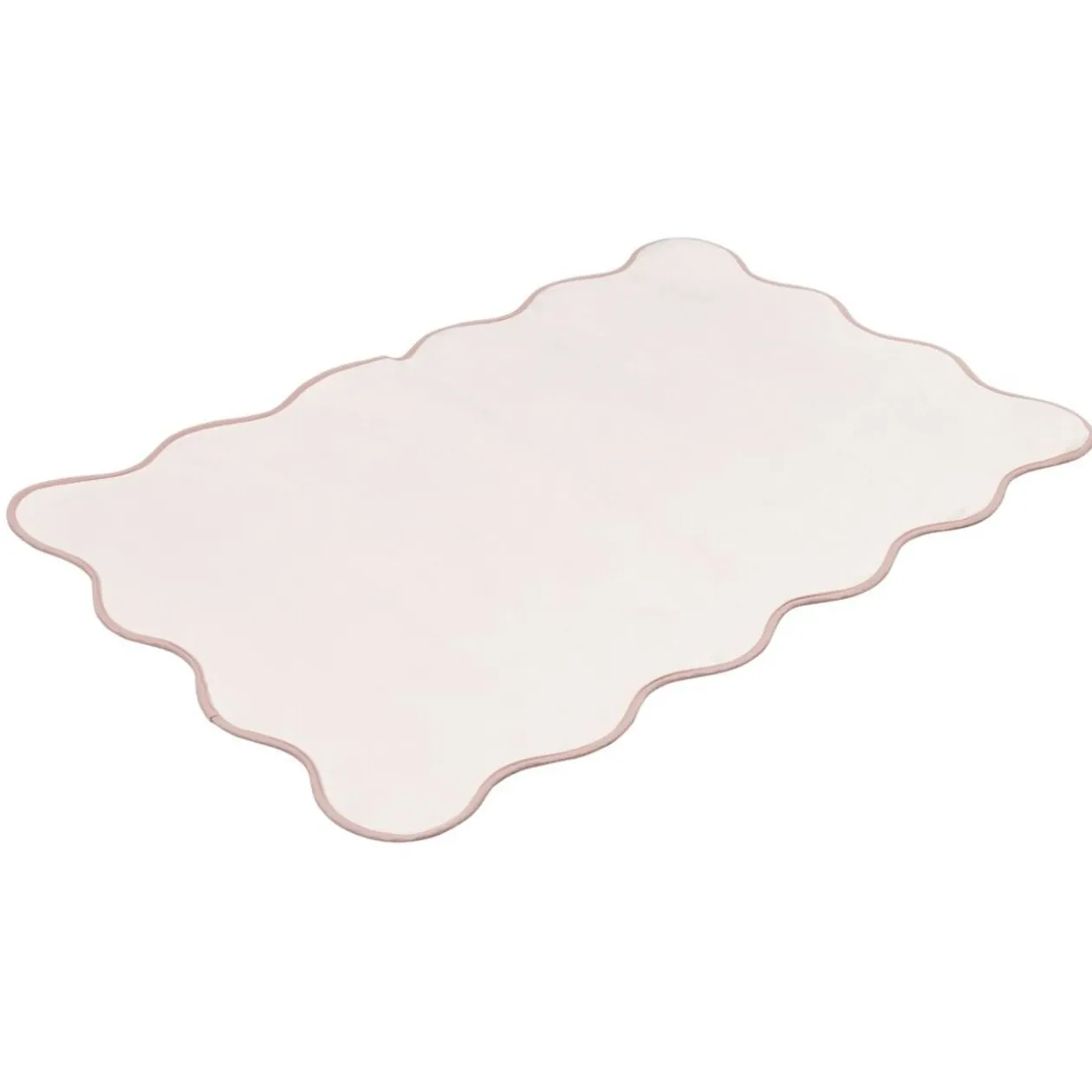Tapis rectangulaire contour vague Wavy polyester rose 80x120cm