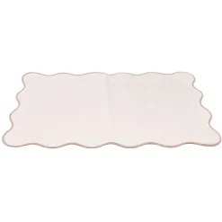 Tapis rectangulaire contour vague Wavy polyester rose 80x120cm