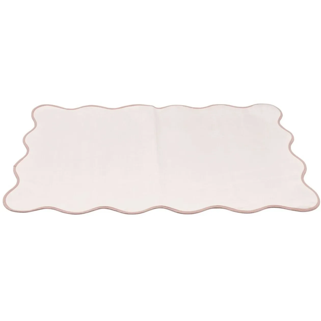 Tapis rectangulaire contour vague Wavy polyester rose 80x120cm