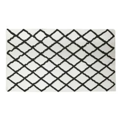 Tapis rectangulaire coton tufté blanc noir 120x170 cm < Gifi Online