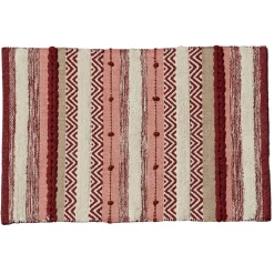 Tapis rectangulaire coton tufté Beige terracotta 90x60 cm