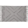 Tapis rectangulaire coton tufté gris 100x150 cm