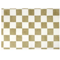 Tapis rectangulaire damier polyester 114x190cm (2 modèles beige ou rouge) < Gifi New
