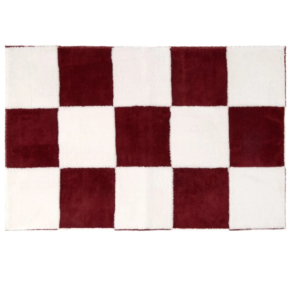Tapis rectangulaire damier polyester 57x95cm (2 modèles rouge ou beige) < Gifi Hot